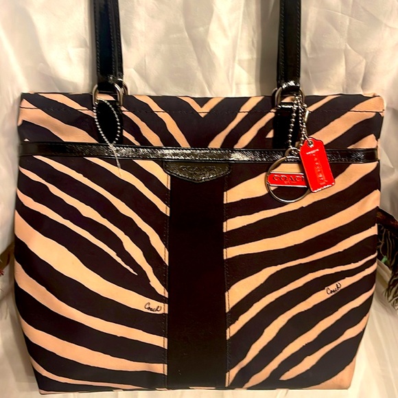 Coach Black and Cream Zebra Print Bag - Picture 10 of 11
